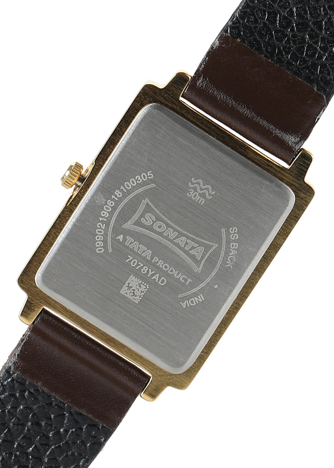 Image of SONATA Sonata Quartz White Dial Brown Leather Strap Analog Watch - For Men