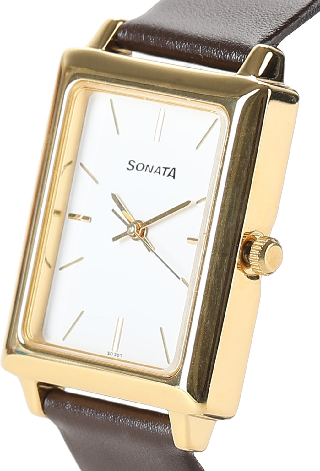 Image of SONATA Sonata Quartz White Dial Brown Leather Strap Analog Watch - For Men
