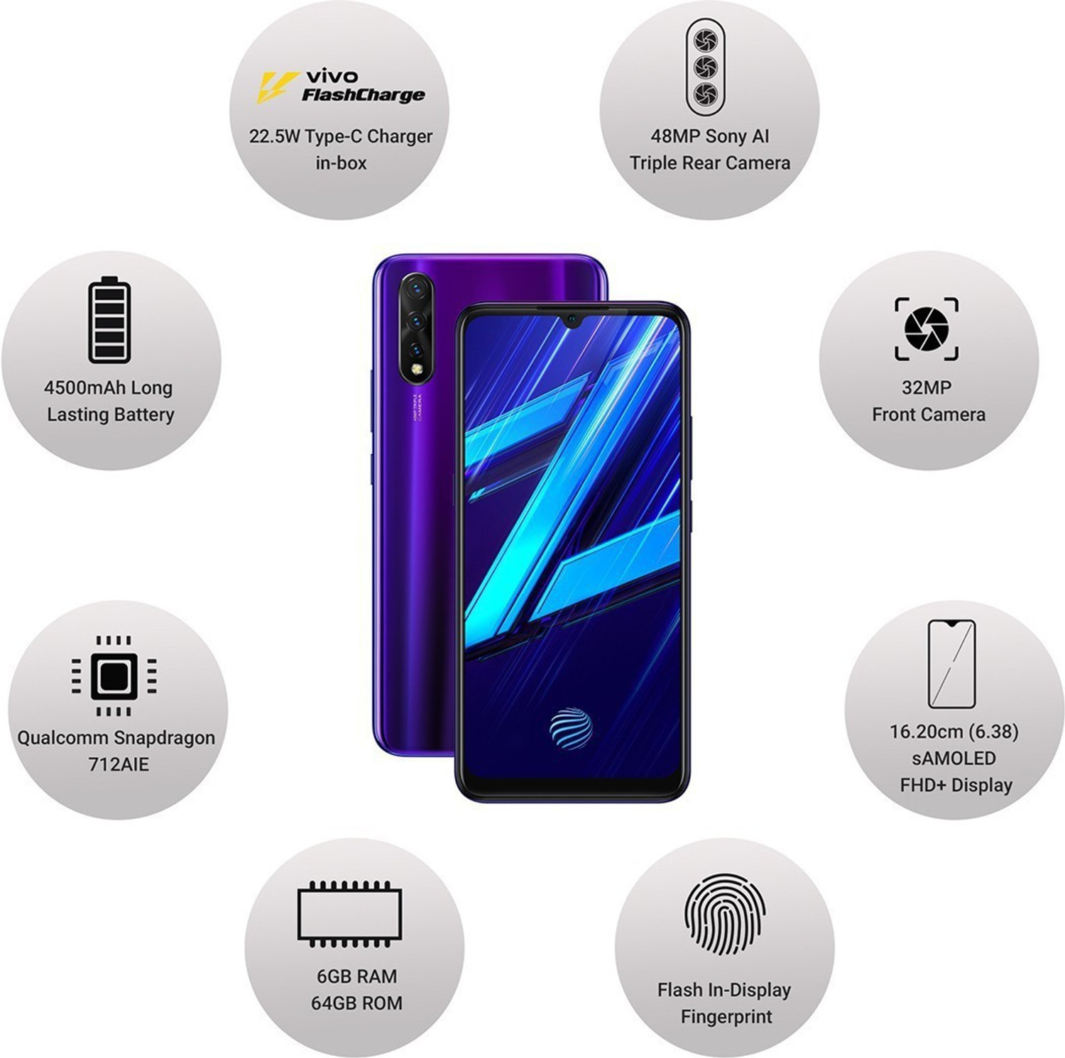 Image of vivo Z1x (Phantom Purple, 64 GB) (6 GB RAM)