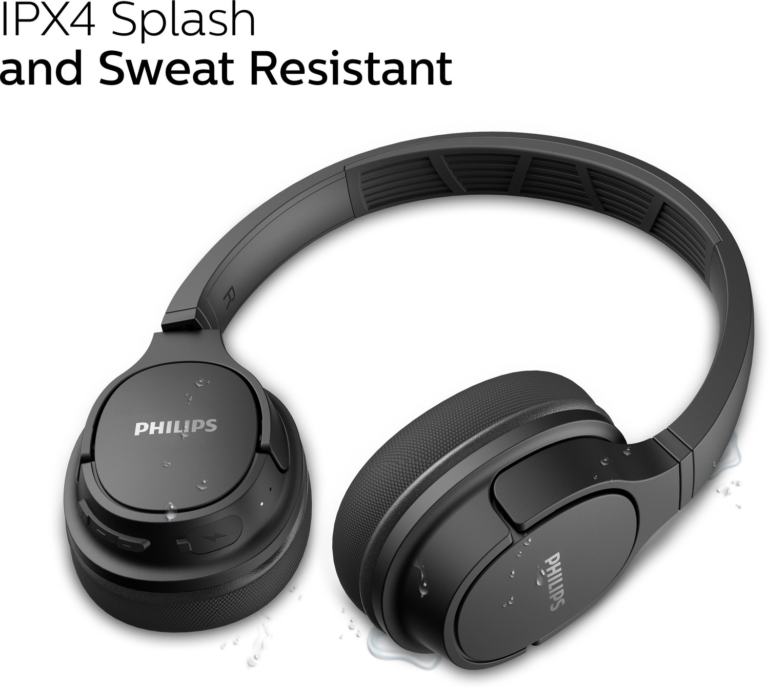 Image of PHILIPS Bluetooth Wireless Foldable Headphone with Mic, 20H Playtime, 40mm Drivers, IPX4 Bluetooth