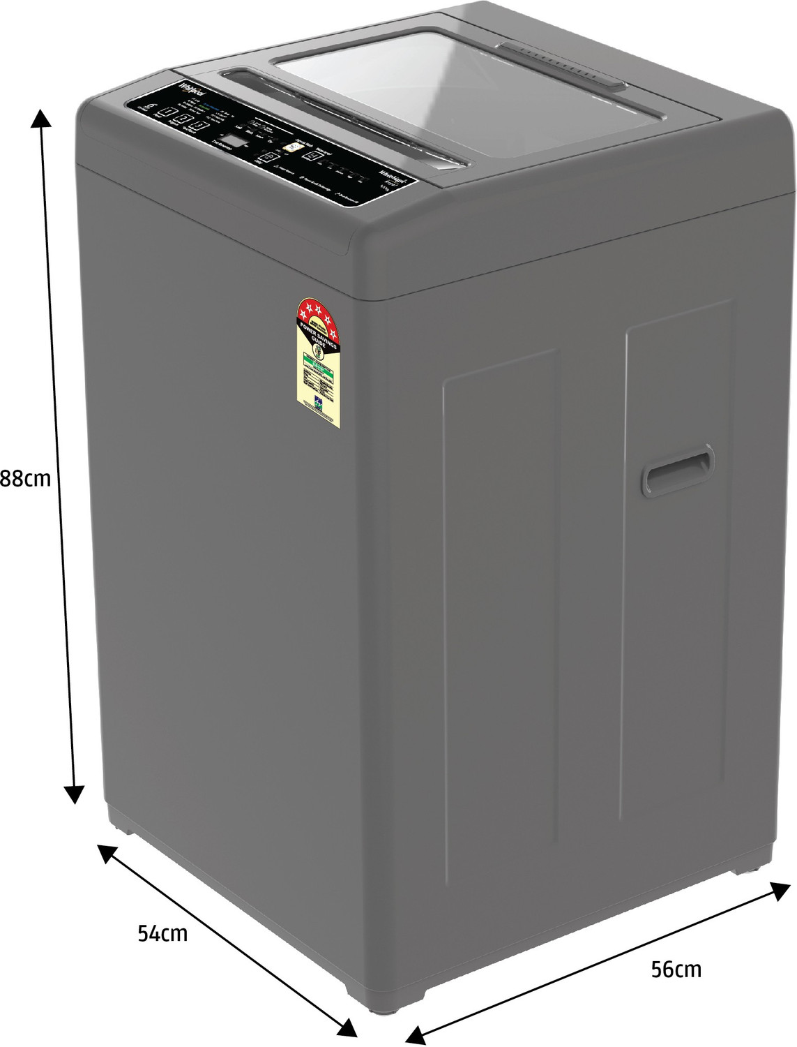 Image of Whirlpool 6.5 kg 5 Star, Hard Water wash Fully Automatic Top Load Washing Machine Grey