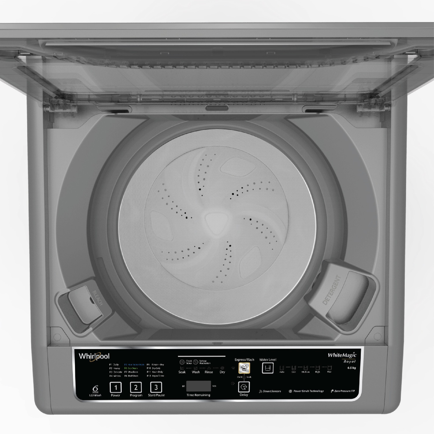 Image of Whirlpool 6.5 kg 5 Star, Hard Water wash Fully Automatic Top Load Washing Machine Grey