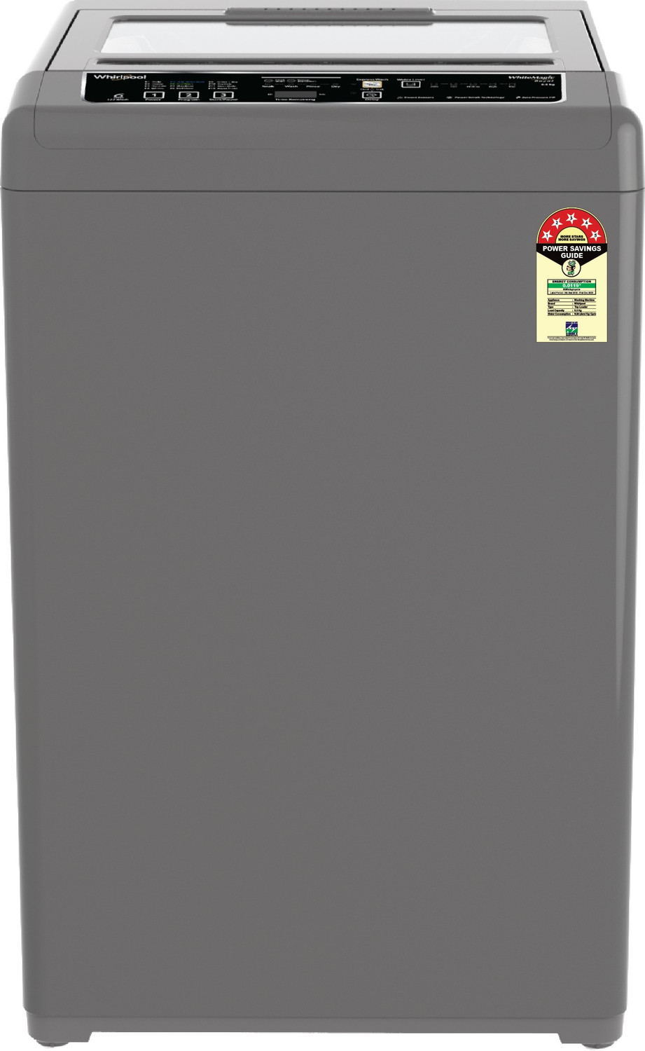 Image of Whirlpool 6.5 kg 5 Star, Hard Water wash Fully Automatic Top Load Washing Machine Grey