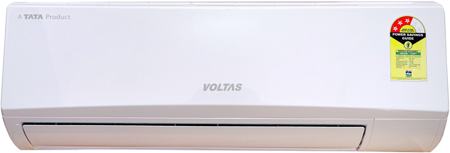 Image of Voltas 1 Ton 3 Star Split Inverter AC - White (123 VDZX (R-410A) /123 VDZX (R-32), Copper Condenser)
