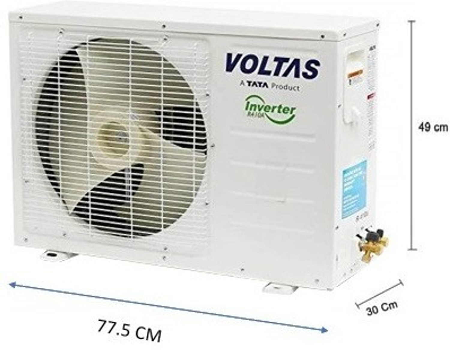 Image of Voltas 1 Ton 3 Star Split Inverter AC - White (123 VDZX (R-410A) /123 VDZX (R-32), Copper Condenser)