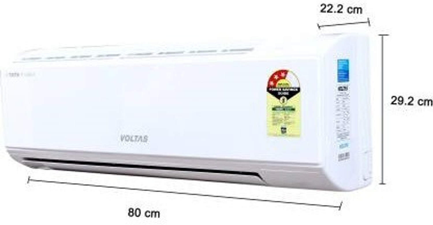 Image of Voltas 1 Ton 3 Star Split Inverter AC - White (123 VDZX (R-410A) /123 VDZX (R-32), Copper Condenser)