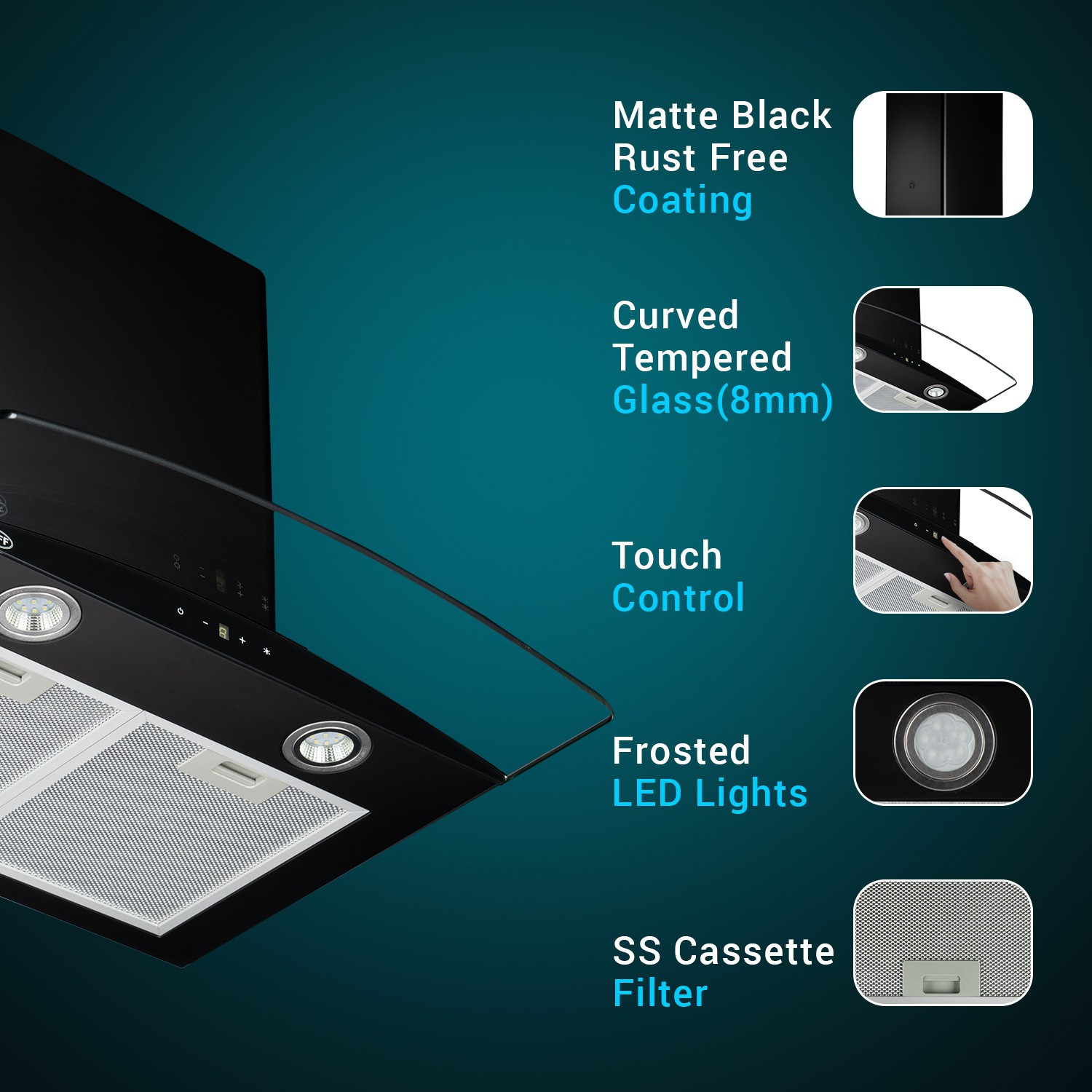 Image of Kaff OPEC BGX - 60 Wall Mounted Steel 1180 CMH Chimney