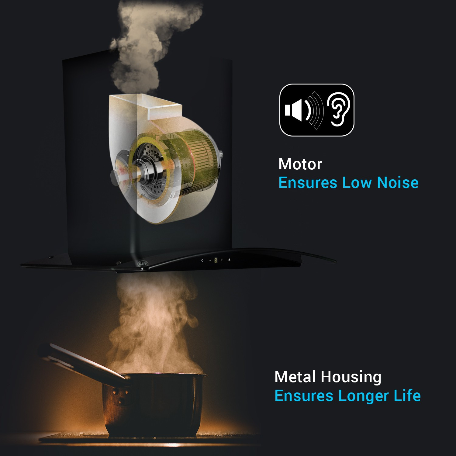 Image of Kaff OPEC BGX - 60 Wall Mounted Steel 1180 CMH Chimney