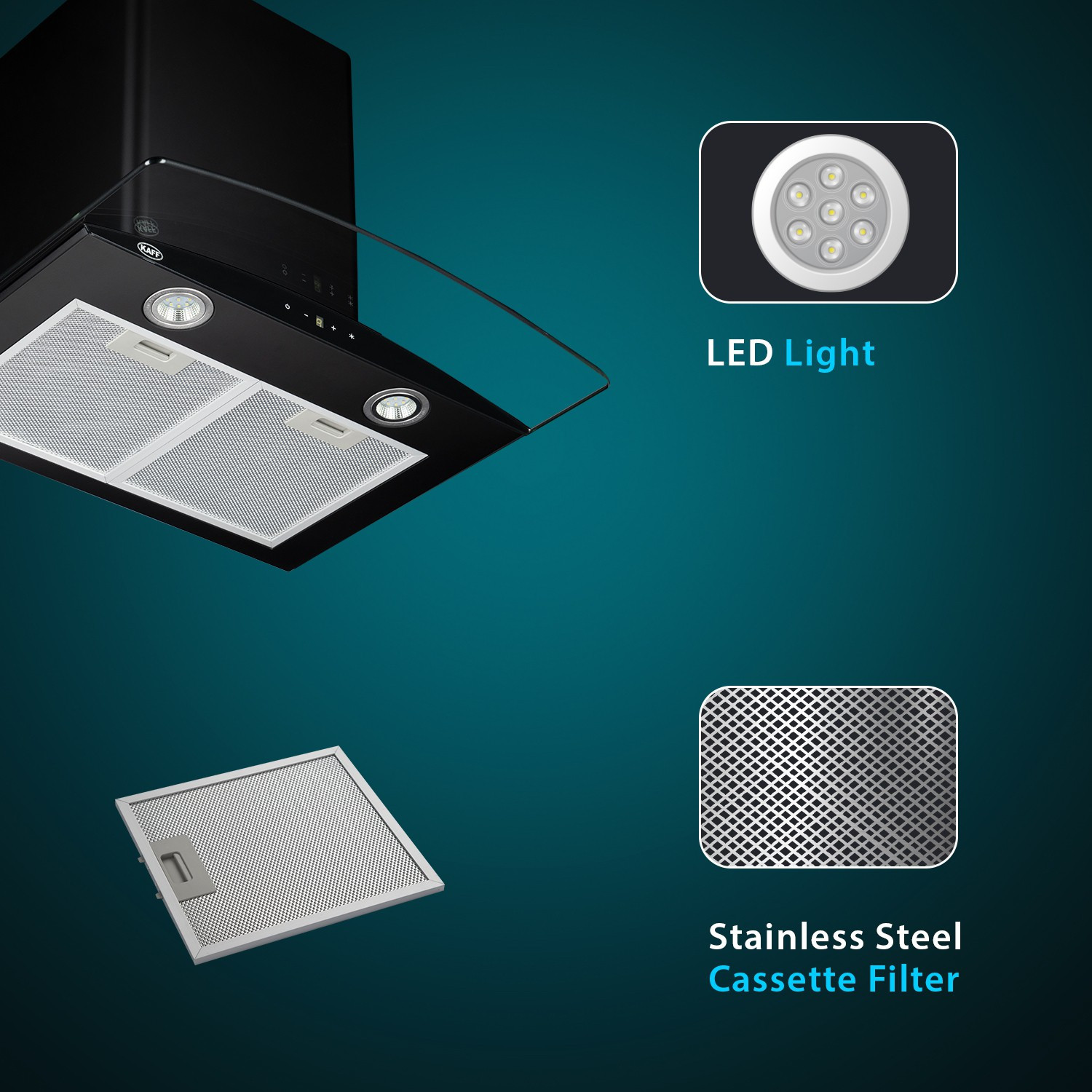 Image of Kaff OPEC BGX - 60 Wall Mounted Steel 1180 CMH Chimney