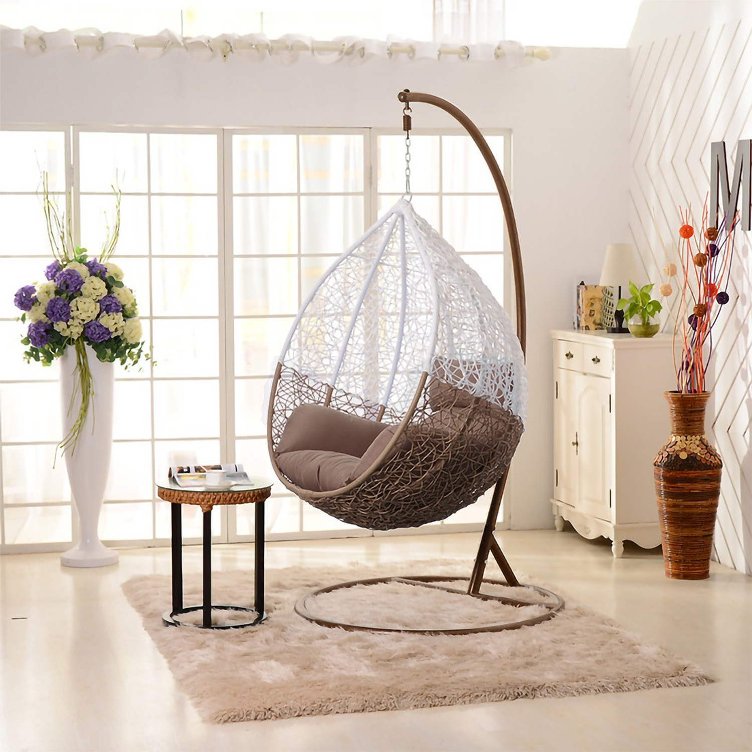 duzo Steel Large Swing  (White, Brown, DIY(Do-It-Yourself))