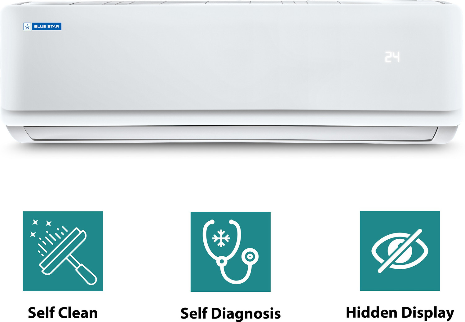 Image of Blue Star 1.5 Ton 3 Star Split AC - White (FS318AATU /FS318YLTU, Copper Condenser)