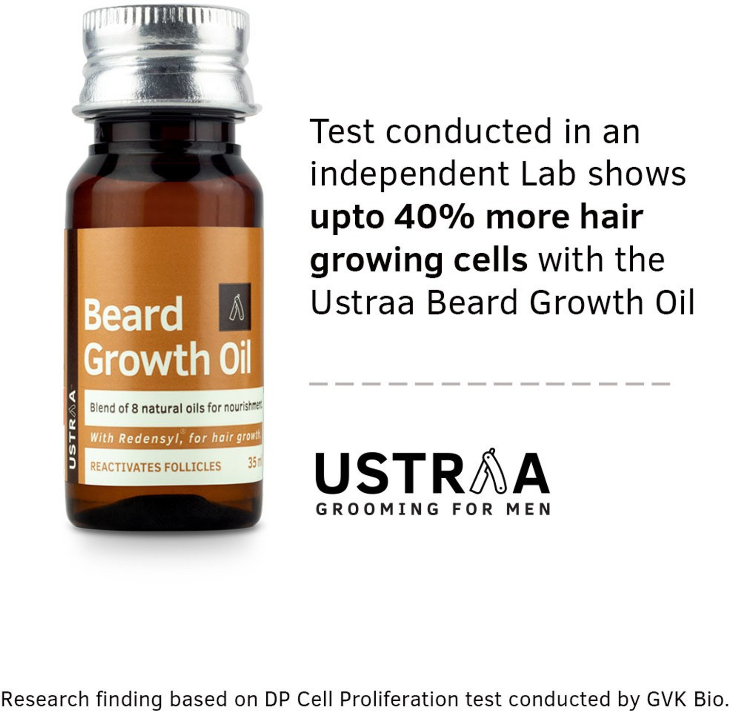 Image of USTRAA Beard Growth Oil - 35ml - More Beard Growth, With Redensyl, 8 Natural Oils including Jojoba Oil, Vitamin E, Nourishment & Strengthening, No Harmful Chemicals Hair Oil