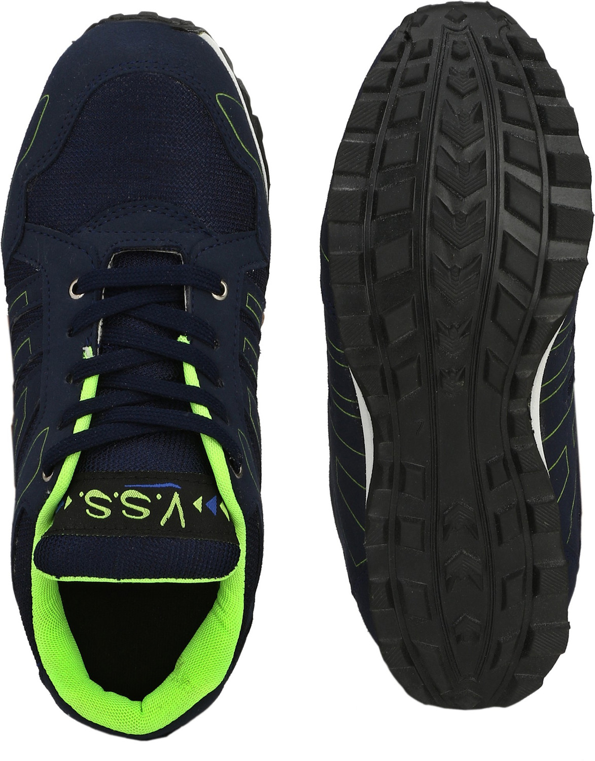Image of VSS Navy Suede Leather Lace-Up Sports /Walking /Outdoor /Running Shoes For Men