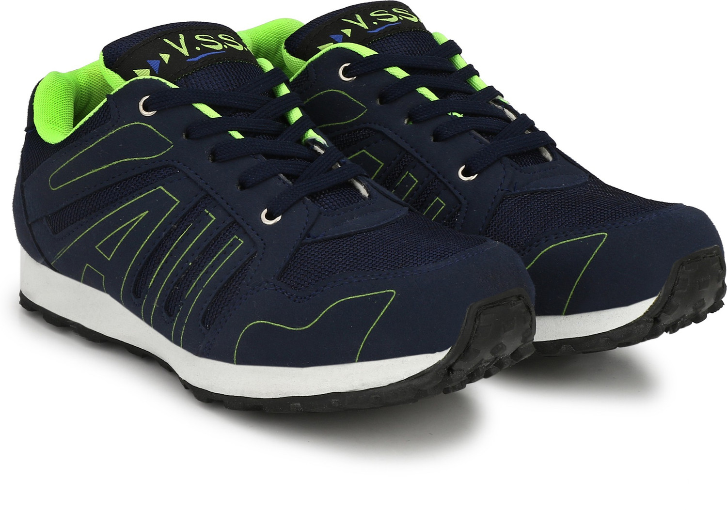 Image of VSS Navy Suede Leather Lace-Up Sports /Walking /Outdoor /Running Shoes For Men