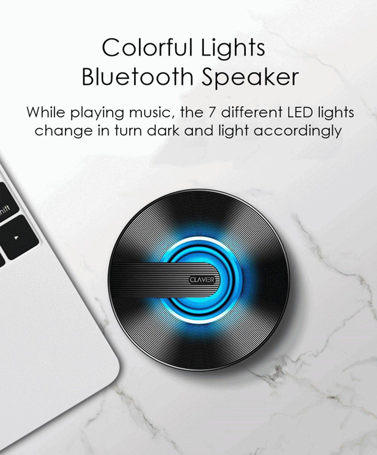 Image of Clavier Pluto Portable Bluetooth Speaker, 10 W Bluetooth Speaker (Black, Stereo Channel)