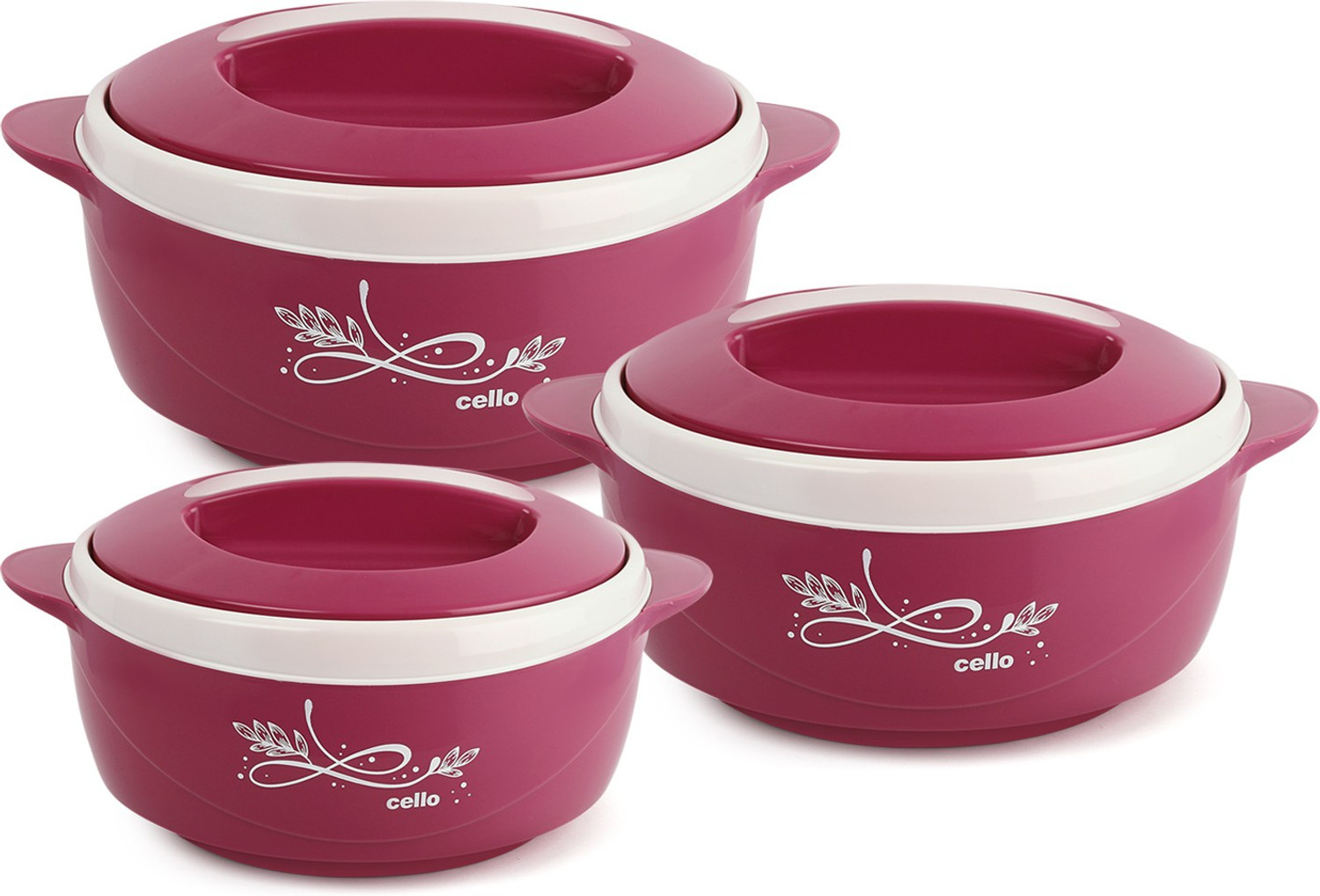Cello Sapphire 3‑Piece Thermoware Casserole Set – ₹599