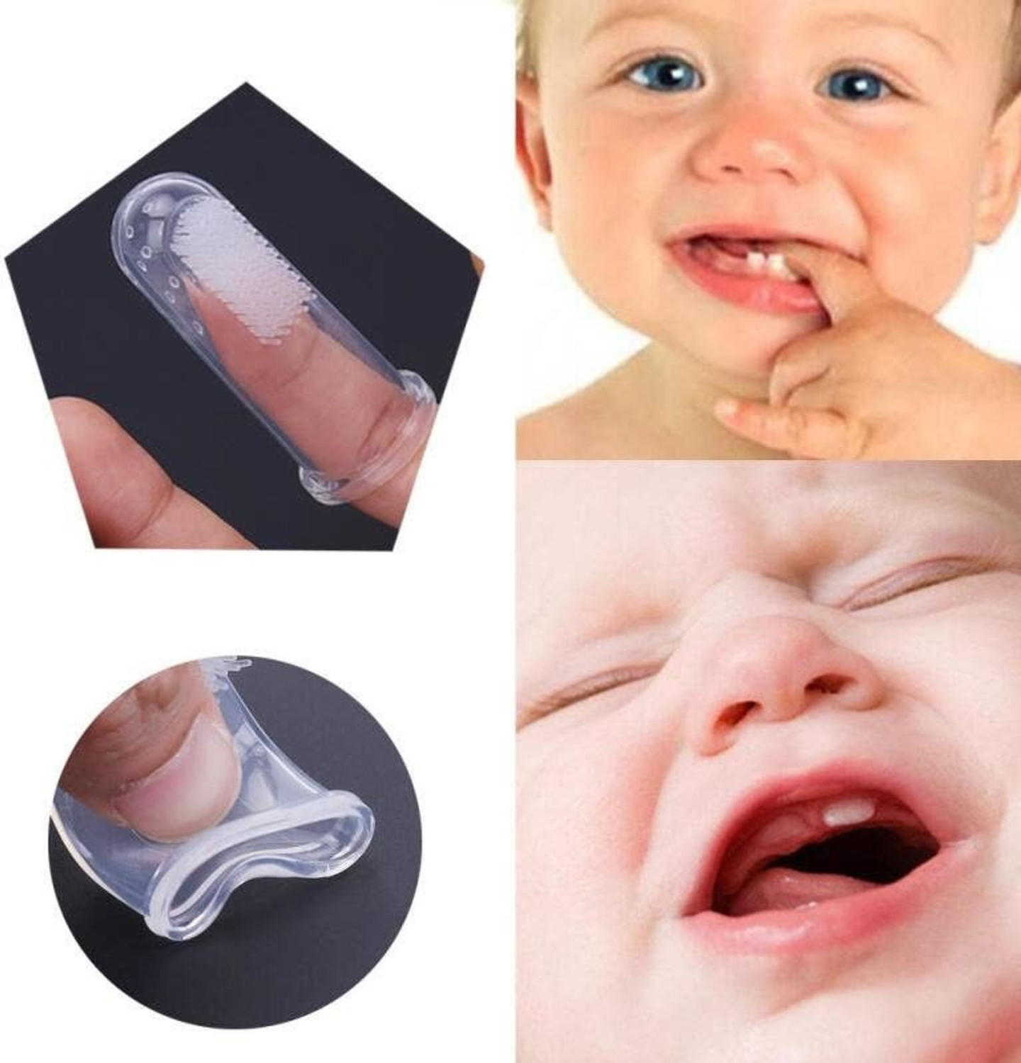 Image of DcentX Premium Silicone Baby Infant BPA free Toothbrush Tongue Cleaner With Case Ultra Soft Toothbrush