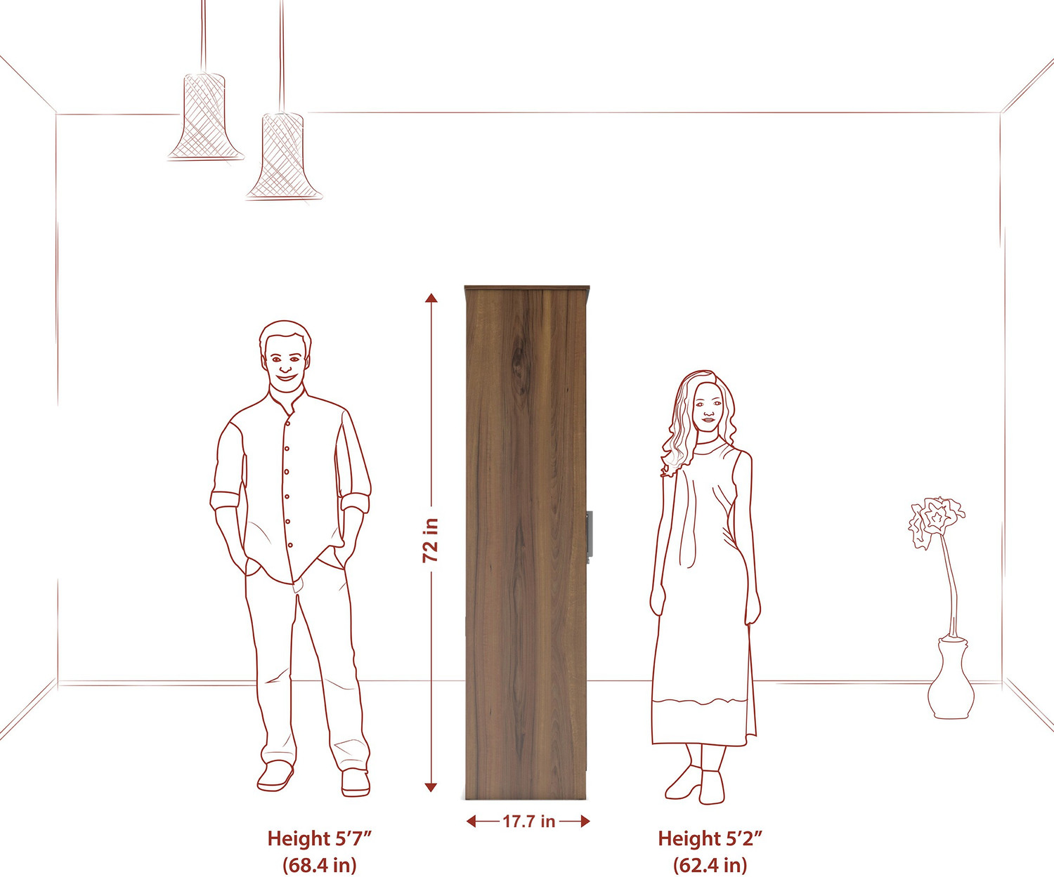 Image of Flipkart Perfect Homes Julian Engineered Wood 2 Door Wardrobe