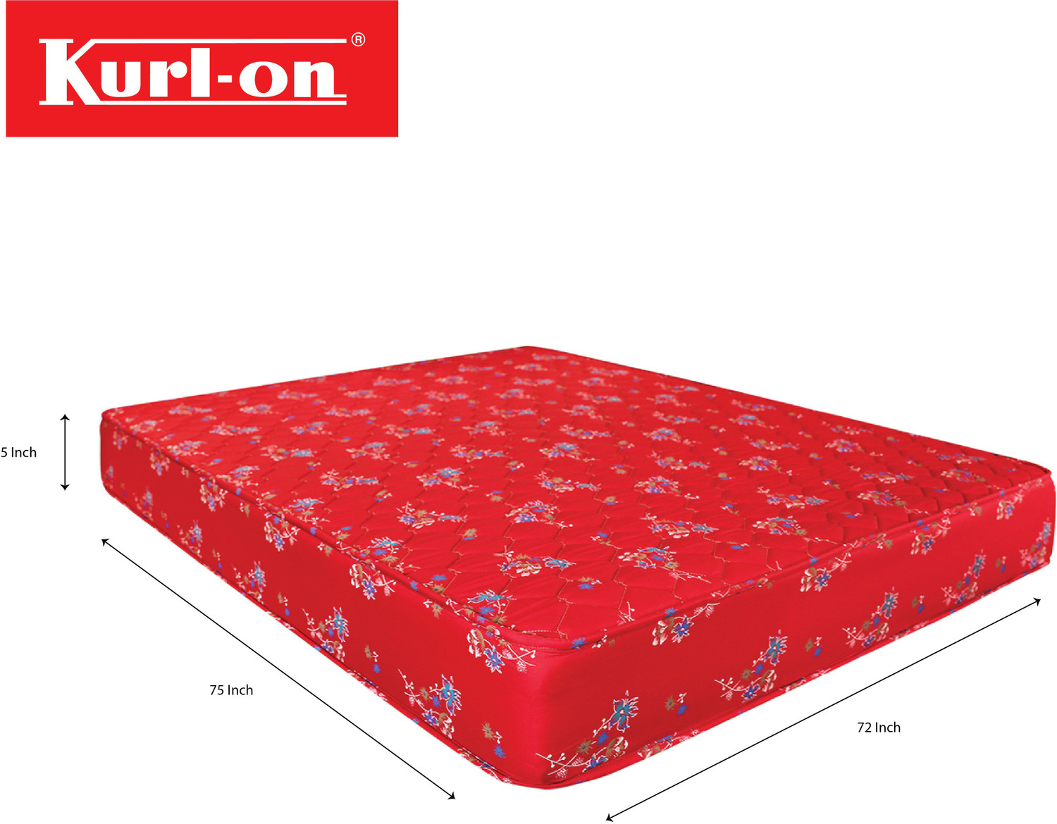 Image of KURLON Rutile, Natural Rubberised Coir Pad, Breathable,Natural Cooling, PU Quilted Top 5 inch King Coir Mattress