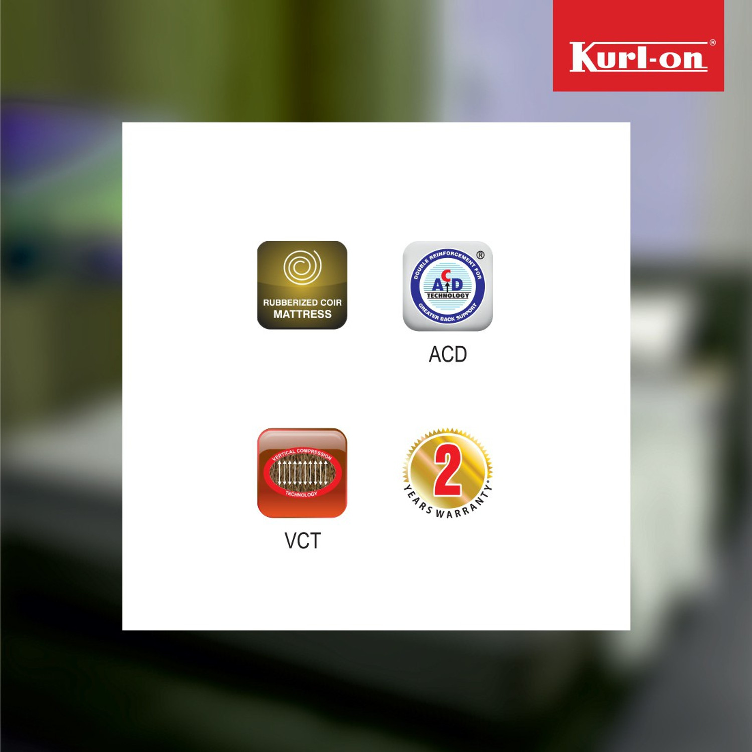 Image of KURLON Rutile, Natural Rubberised Coir Pad, Breathable,Natural Cooling, PU Quilted Top 7 inch King Coir Mattress