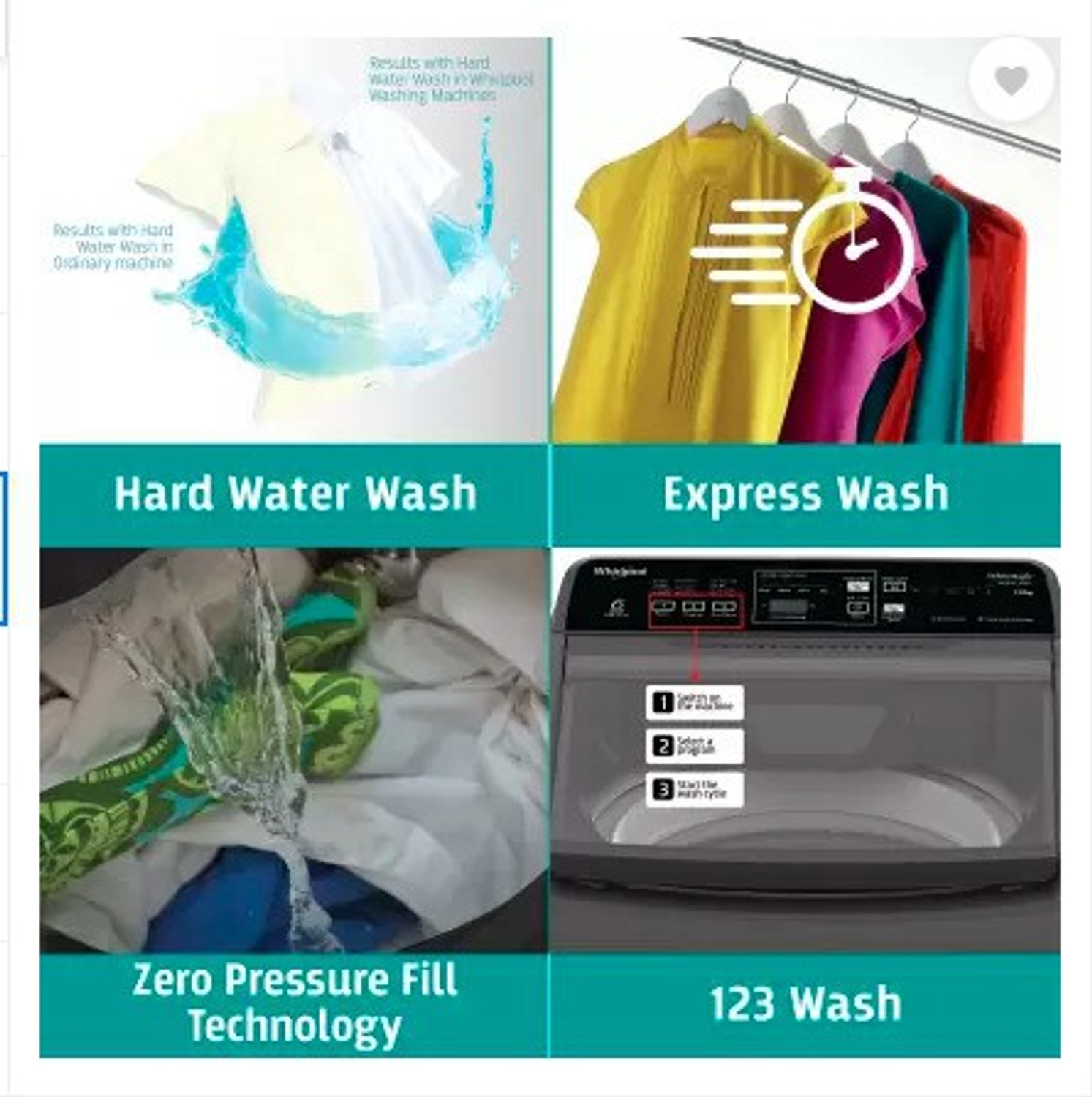 Image of Whirlpool 6.5 kg 5 Star, Hard Water wash Fully Automatic Top Load Washing Machine Grey