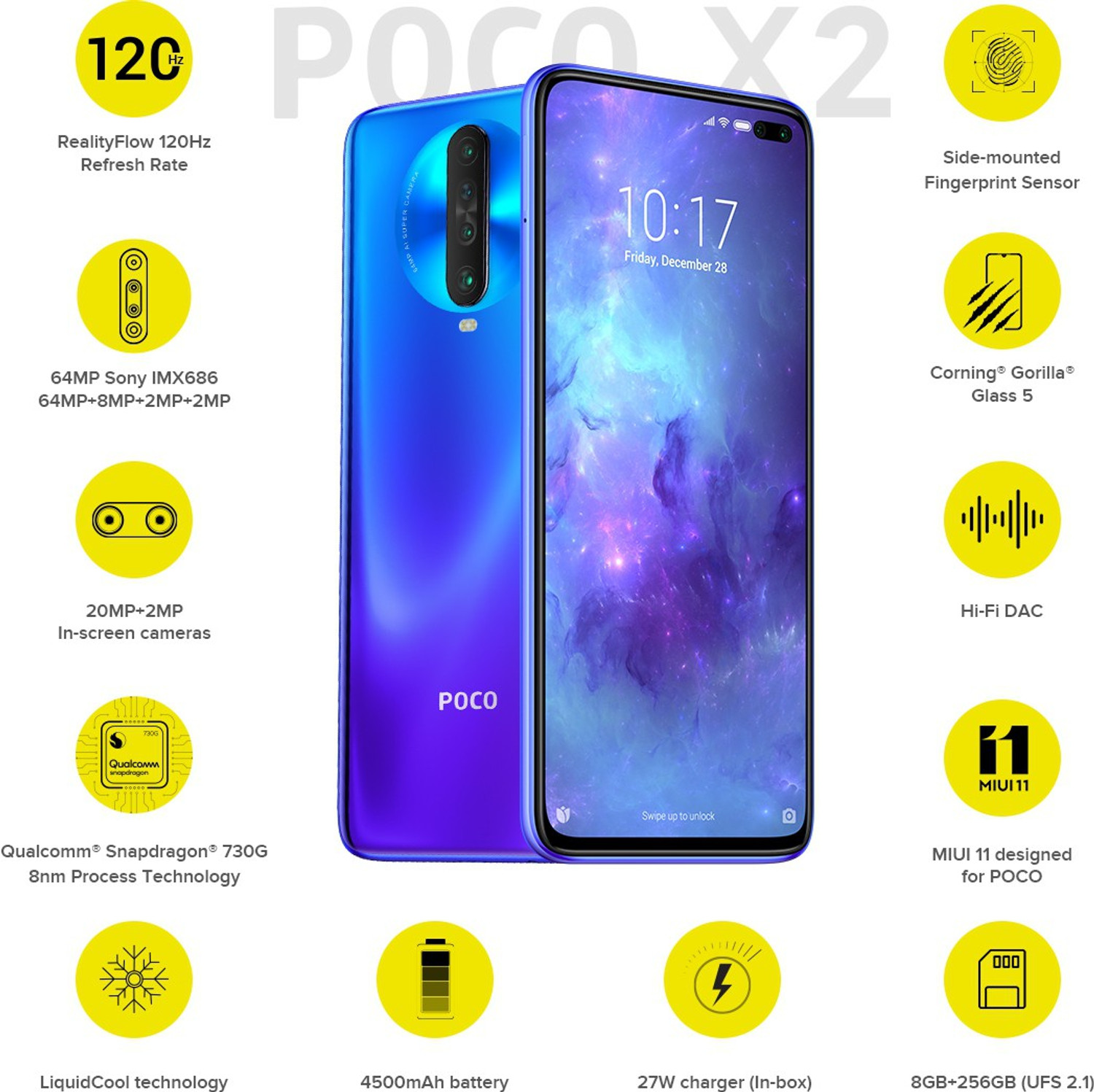 Image of POCO X2 (Atlantis Blue, 256 GB)