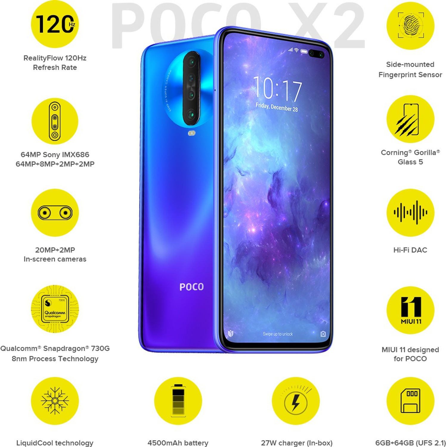 Image of POCO X2 (Atlantis Blue, 64 GB)