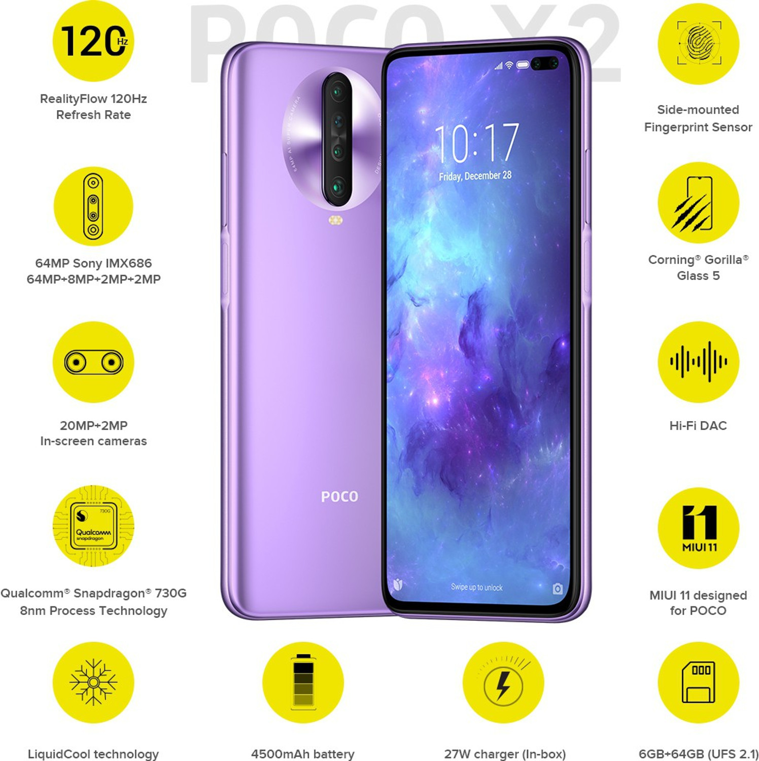 Image of POCO X2 (Matix Purple, 64 GB)