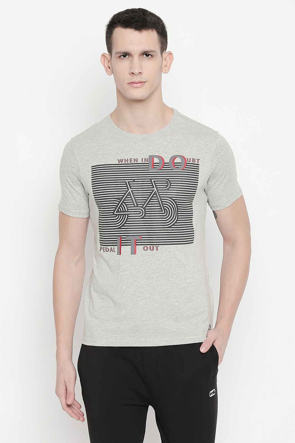 Ajile By Pantaloons Printed Men Polo Neck Grey T Shirt Price History