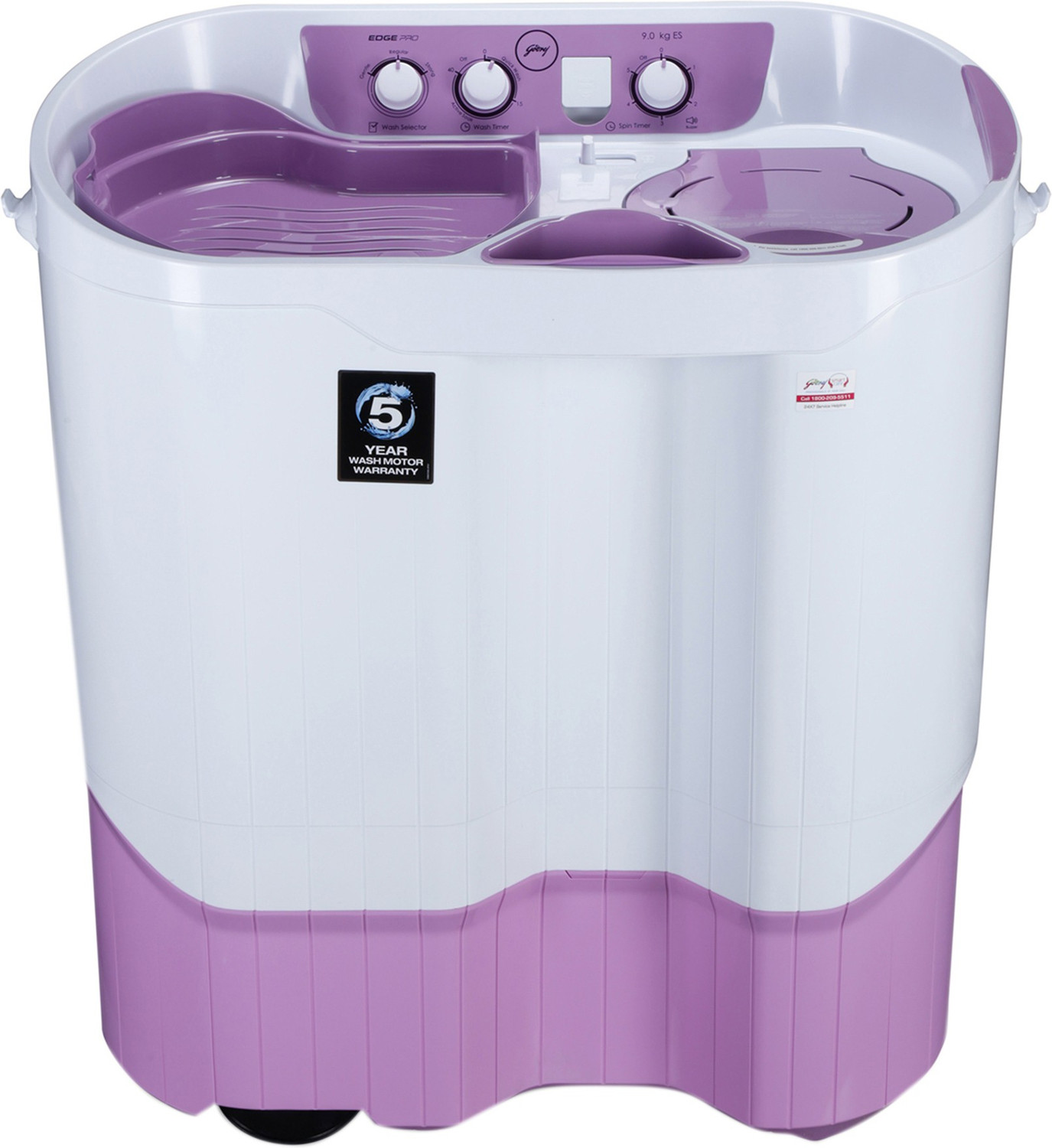 Image of Godrej 9 kg Semi Automatic Top Load Washing Machine White, Purple