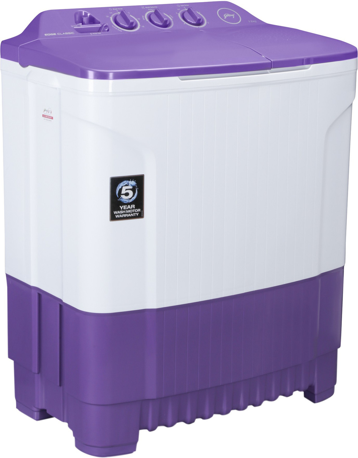 Image of Godrej 7.5 kg Semi Automatic Top Load Washing Machine White, Purple