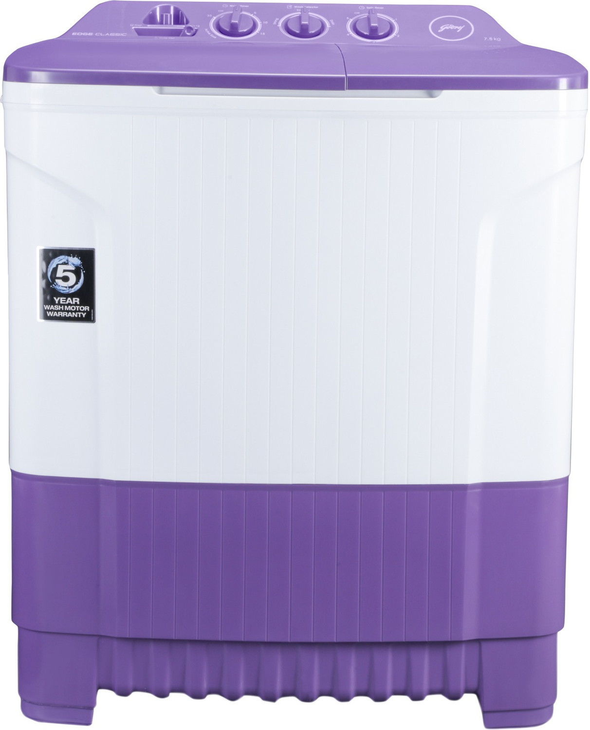 Image of Godrej 7.5 kg Semi Automatic Top Load Washing Machine White, Purple
