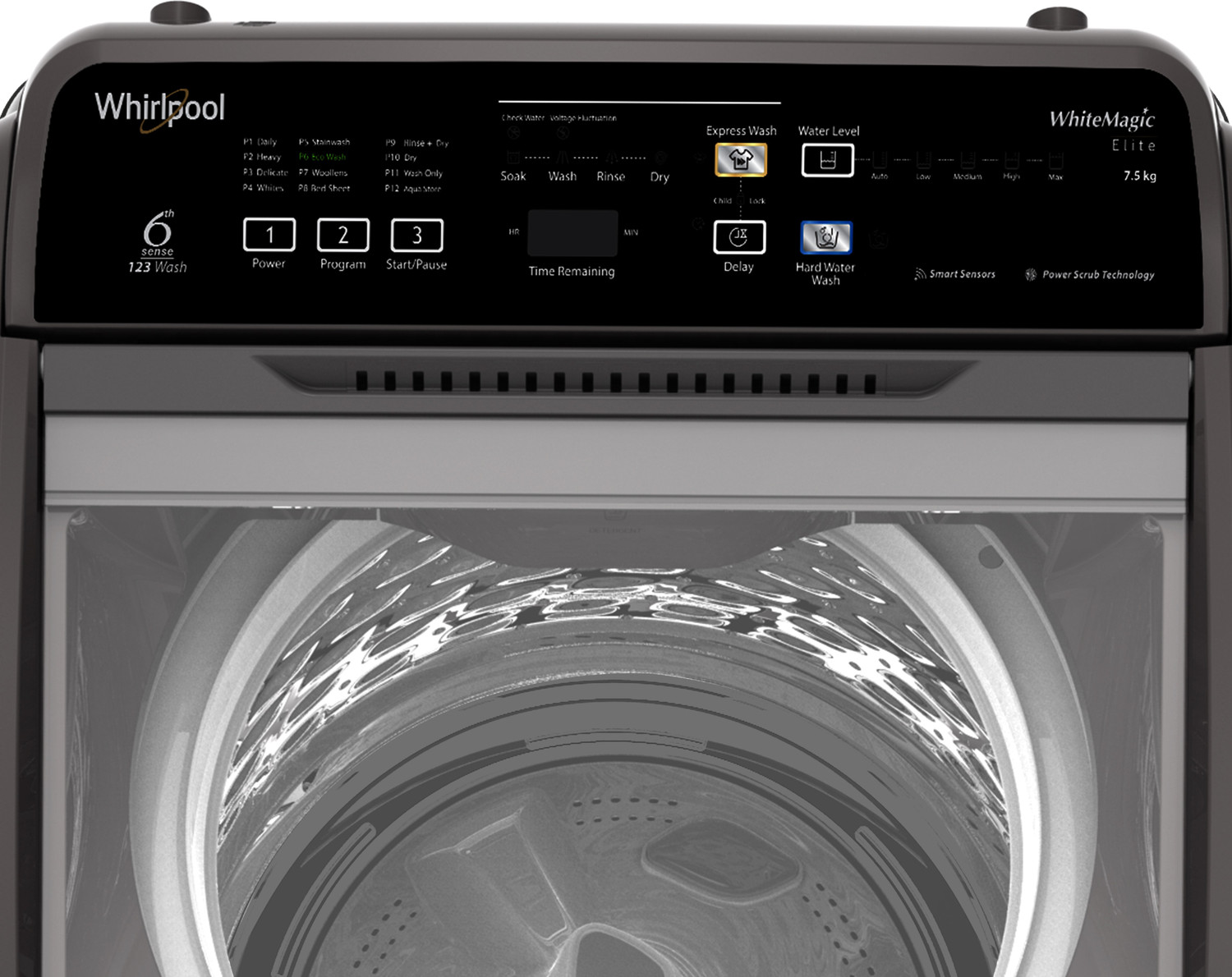 Image of Whirlpool 7.5 kg 5 Star, Hard Water wash Fully Automatic Top Load Washing Machine Grey