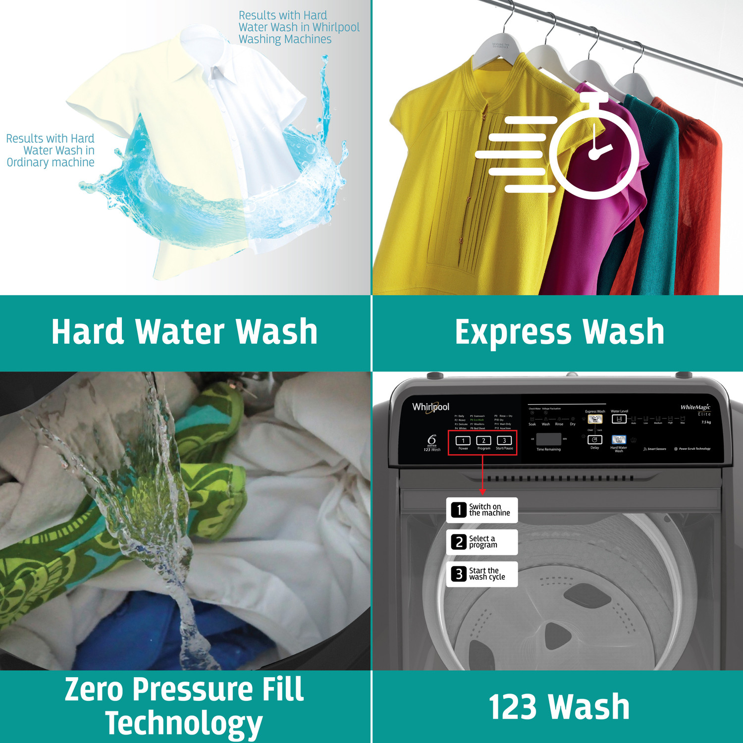 Image of Whirlpool 7.5 kg 5 Star, Hard Water wash Fully Automatic Top Load Washing Machine Grey