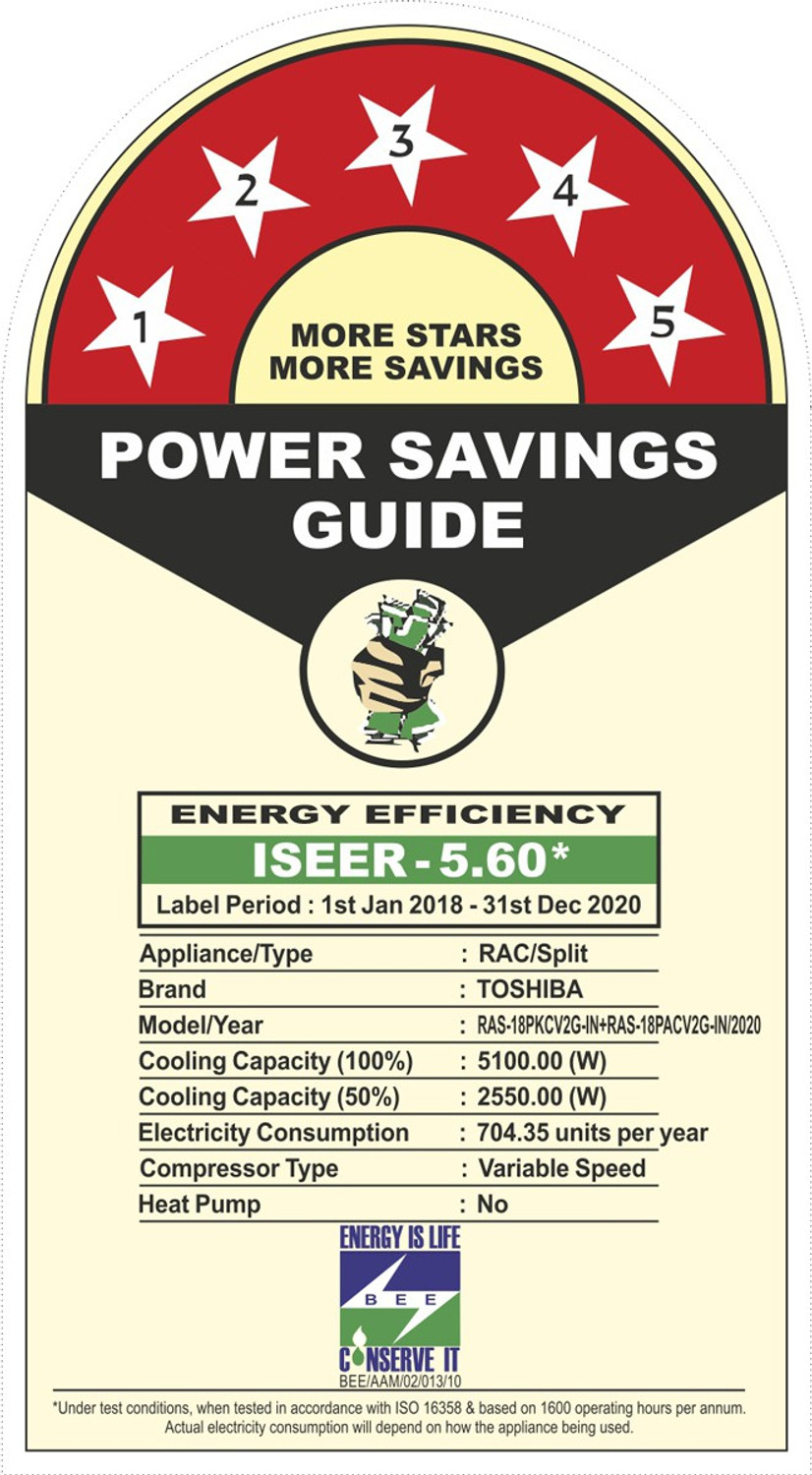 Image of TOSHIBA 2019 Model 1.5 Ton 5 Star Split Inverter AC