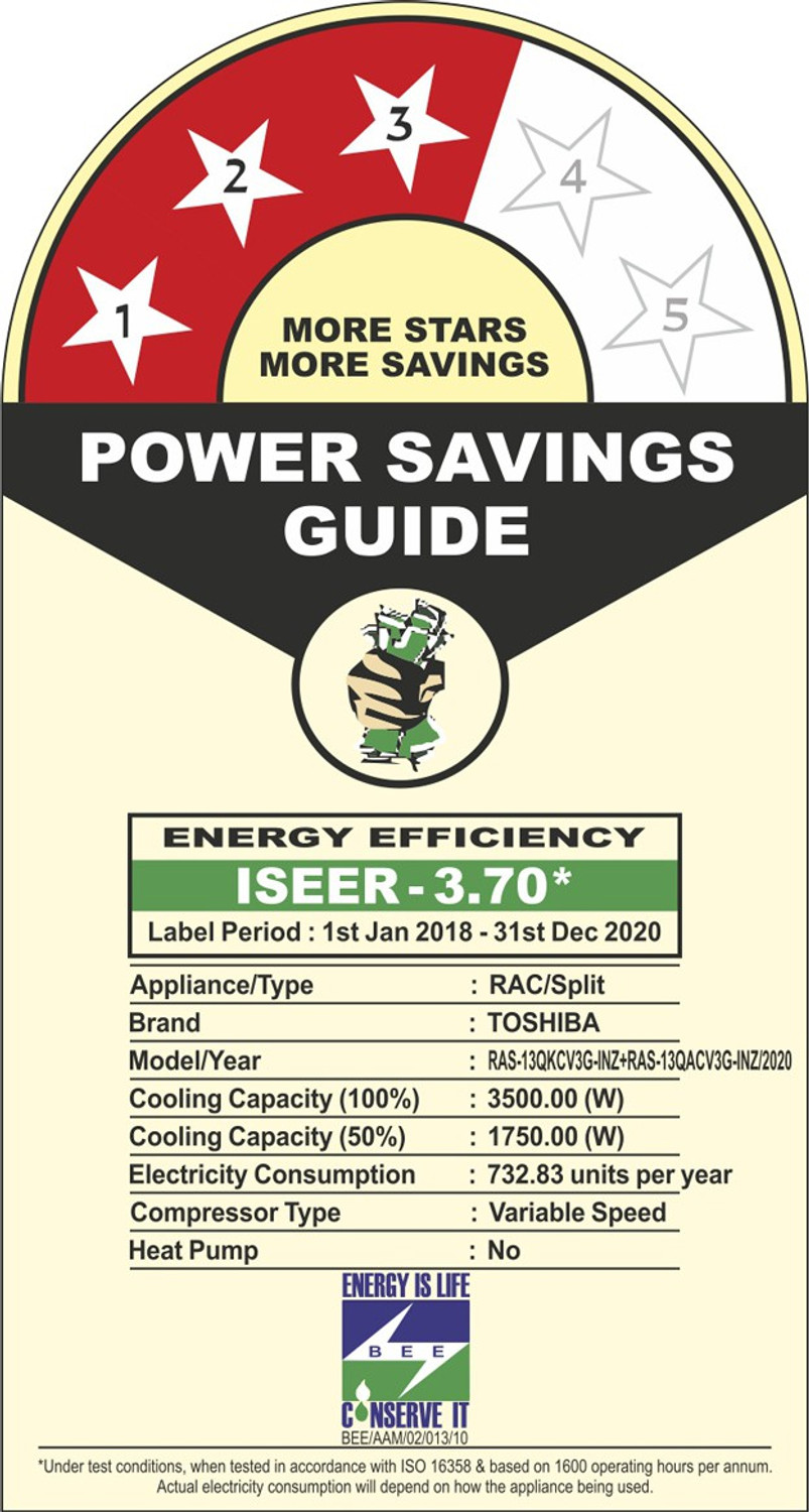 Image of TOSHIBA 2019 Model 1 Ton 3 Star Split Inverter AC