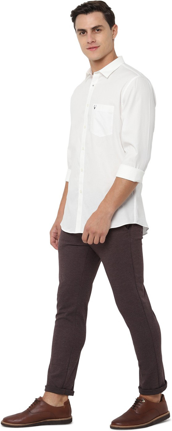 Image of Allen Solly Men Solid Casual White Shirt