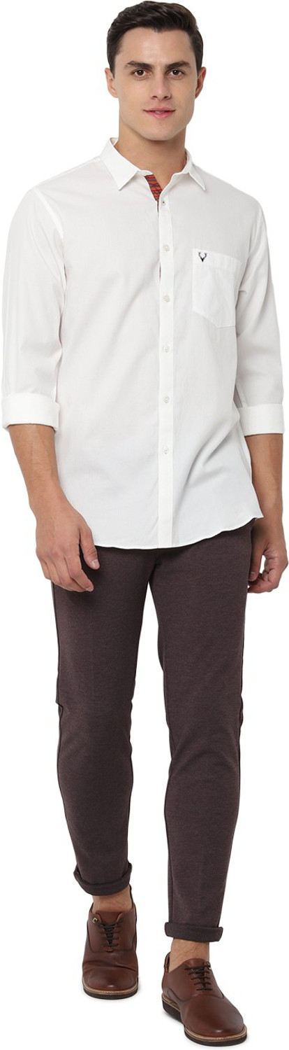 Image of Allen Solly Men Solid Casual White Shirt