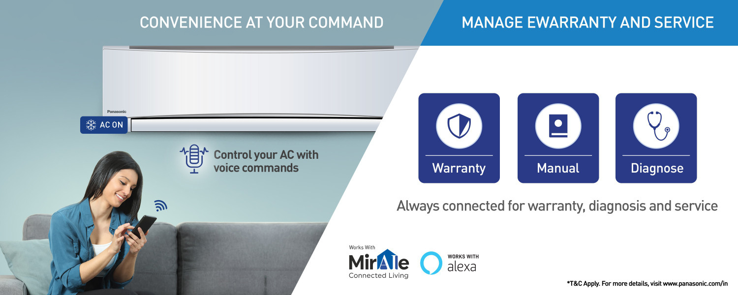 Image of Panasonic 2021 Model 1.5 Ton 3 Star Split Inverter with Wi-fi Smart AC