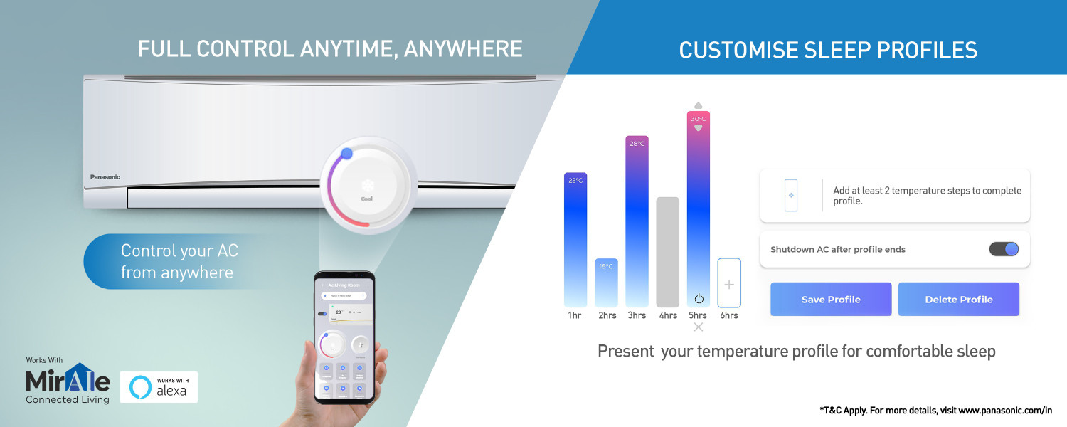 Image of Panasonic 2021 Model 1.5 Ton 3 Star Split Inverter with Wi-fi Smart AC