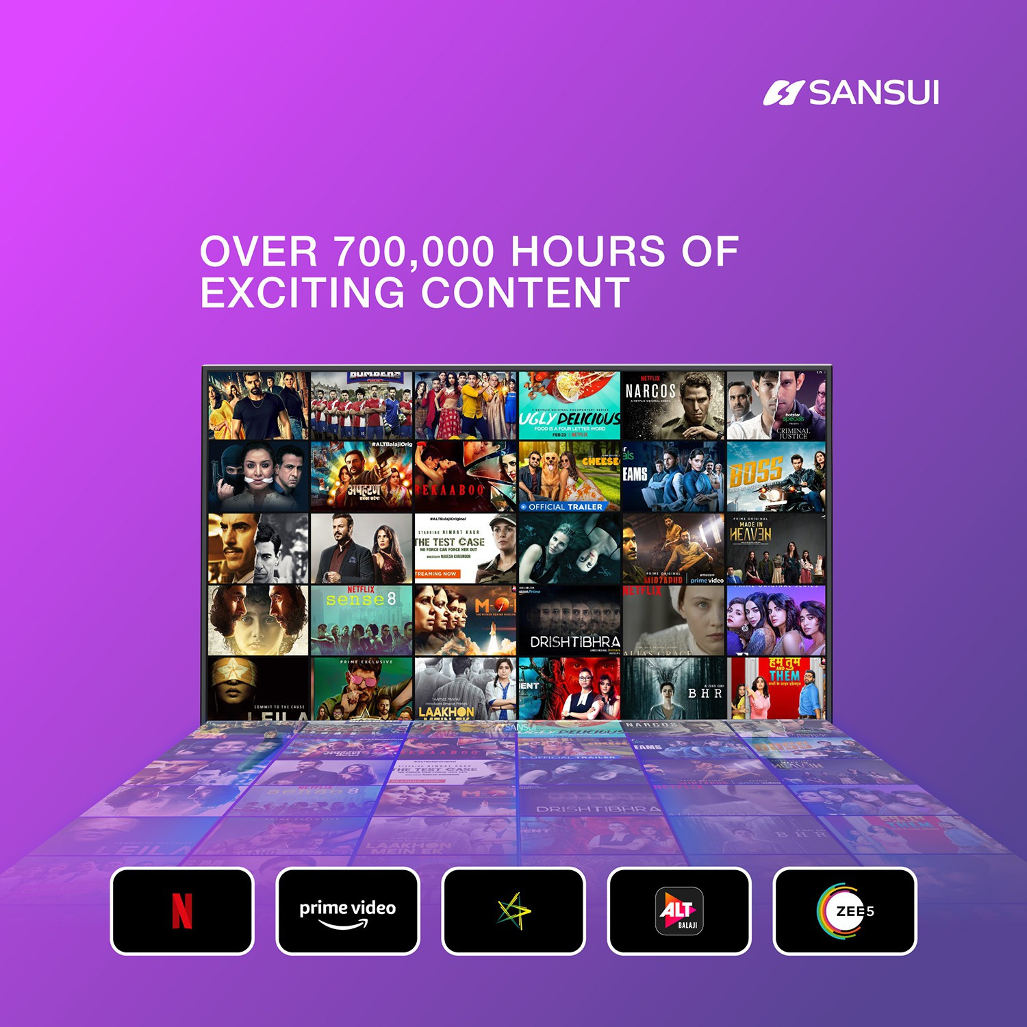 Image of Sansui Pro View 109 cm (43 inch) Ultra HD (4K) LED Smart Android Based TV with Powered by dbx-tv Sound (43UHDAOSP)