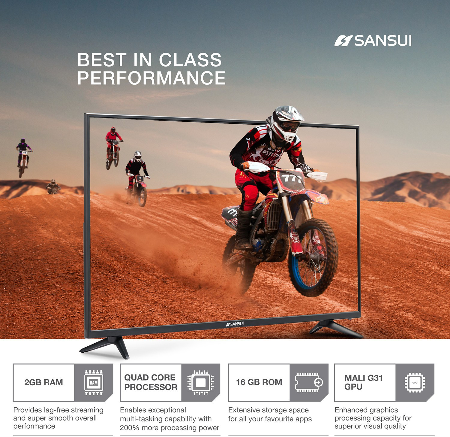 Image of Sansui Pro View 109 cm (43 inch) Ultra HD (4K) LED Smart Android Based TV with Powered by dbx-tv Sound (43UHDAOSP)