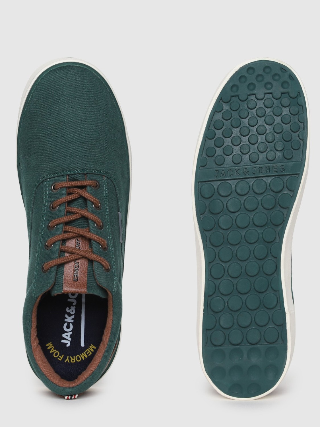 JACK & JONES JFW VISIONNEW CANPU MIX FOREST NIGHT Canvas Shoes For Men  (Green, Brown) - Price History