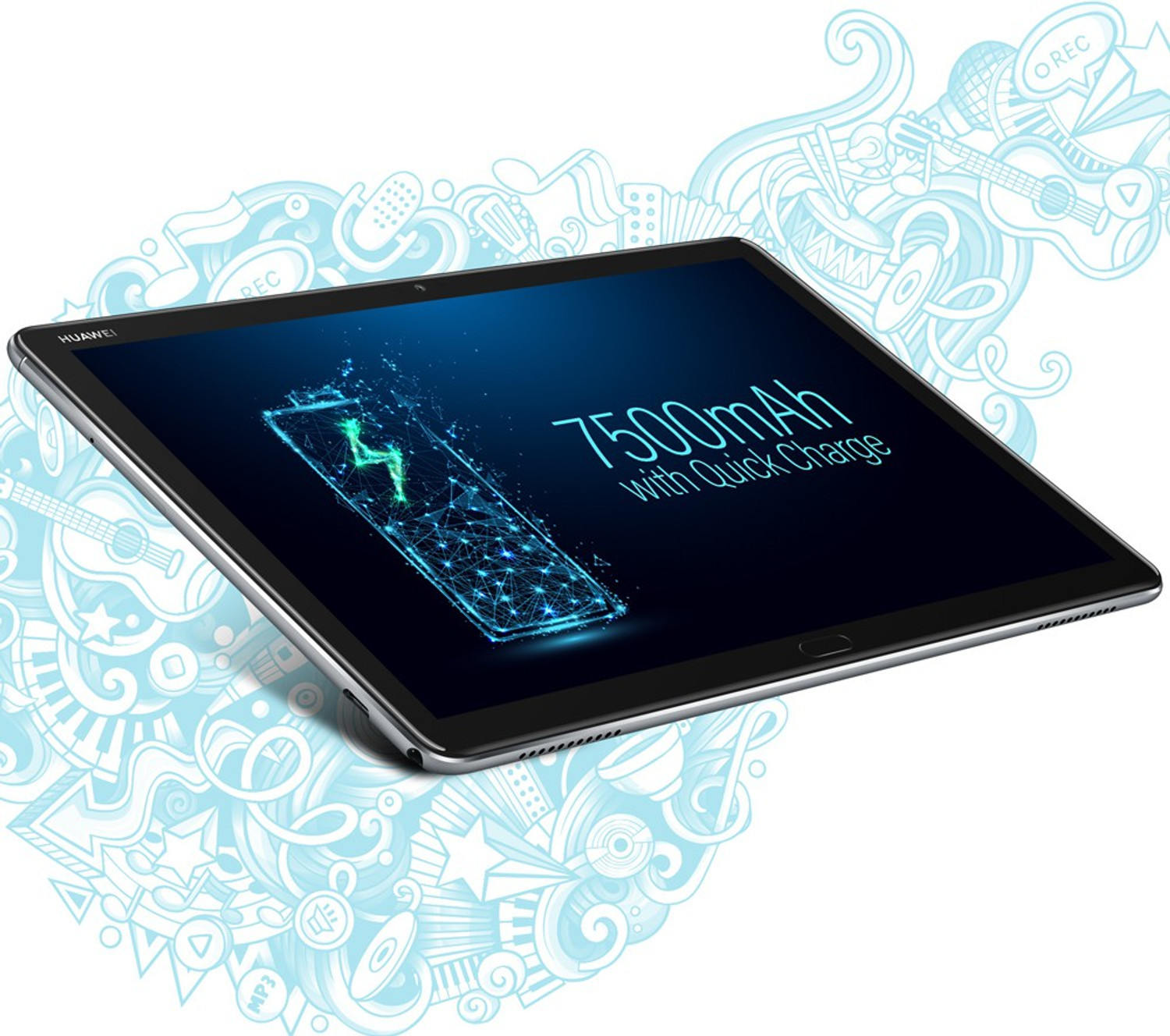 Image of Huawei MediaPad M5 Lite with stylus 4 GB RAM 64 GB ROM 10.1 inch with 4G HiSilicon Kirin 659 Octa Core Tablet (Space Grey)