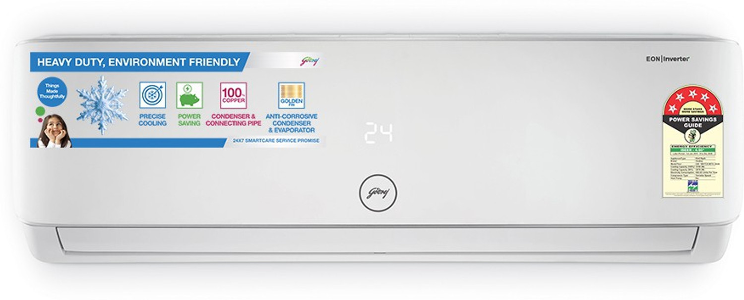 Image of Godrej 1.5 Ton 5 Star Split Inverter AC - White (GIC 18HTC5-WTA, Copper Condenser)