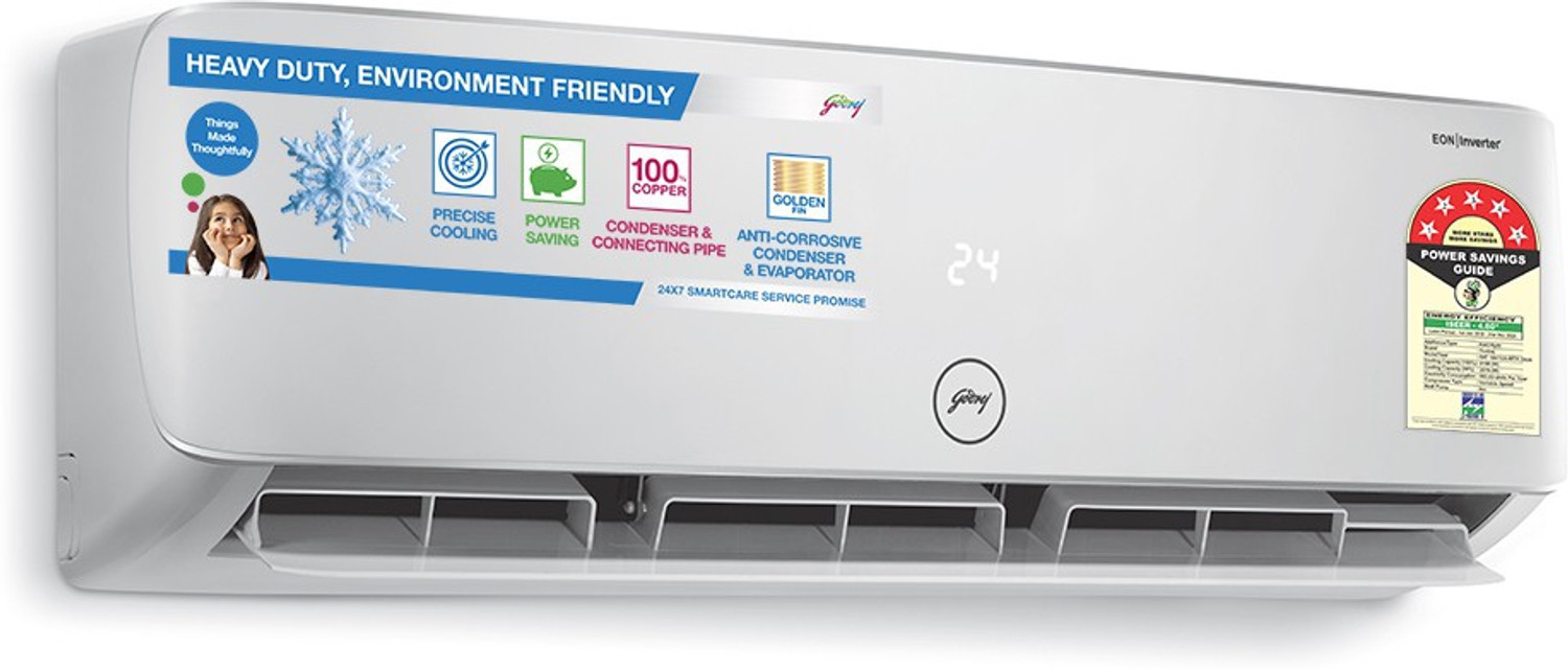 Image of Godrej 1.5 Ton 5 Star Split Inverter AC - White (GIC 18HTC5-WTA, Copper Condenser)