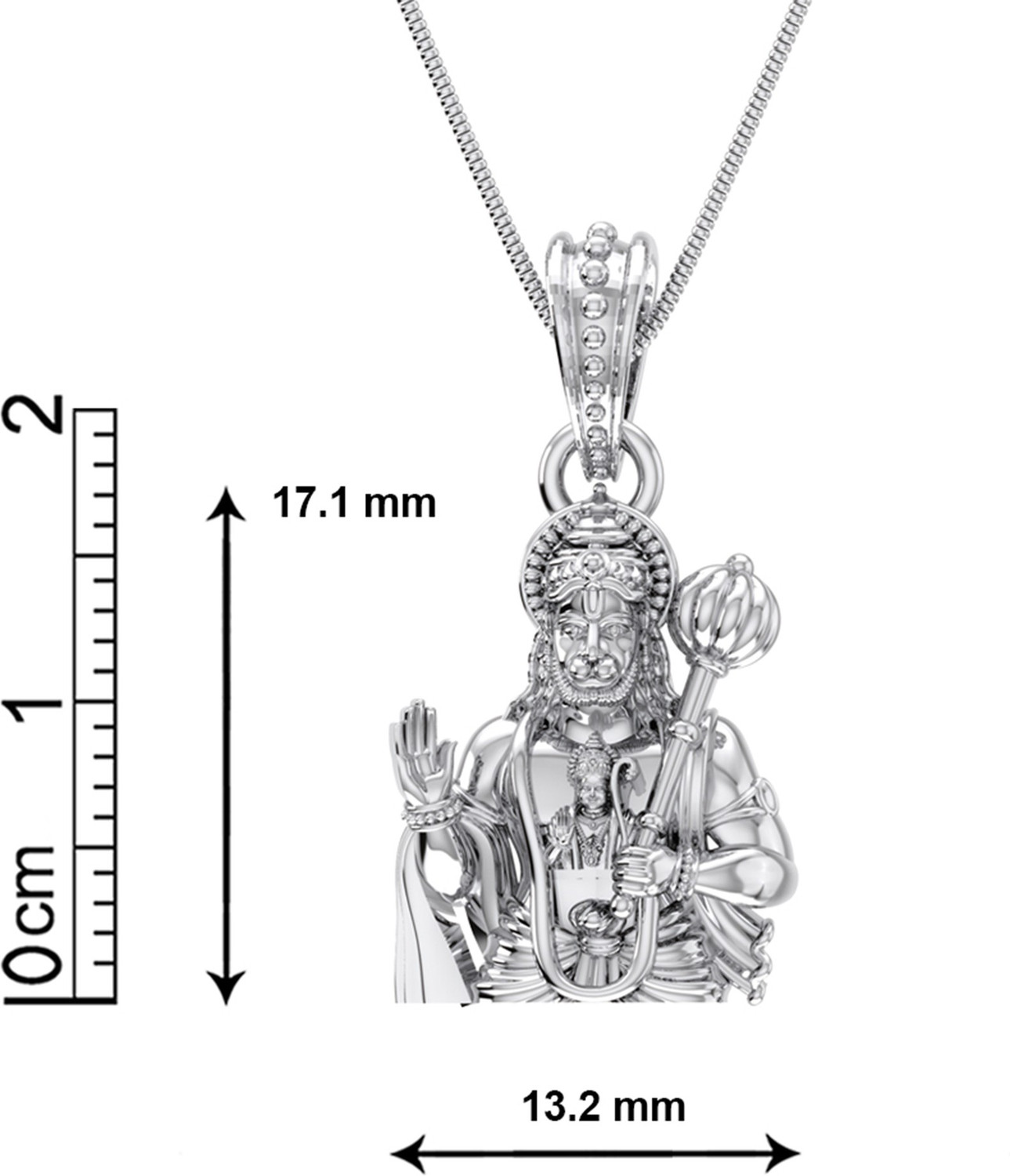 Image of Akshat Sapphire (92.5% purity)God Hanuman for Men & Women Pure Locket for Good Health & Wealth Sterling Silver Pendant