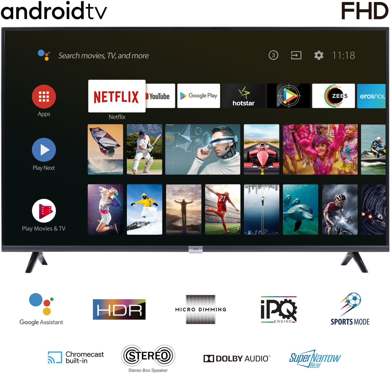 Image of iFFALCON by TCL 100.3 cm (40 inch) Full HD LED Smart Android TV with Google assistant search and Dolby Audio (40F2A)