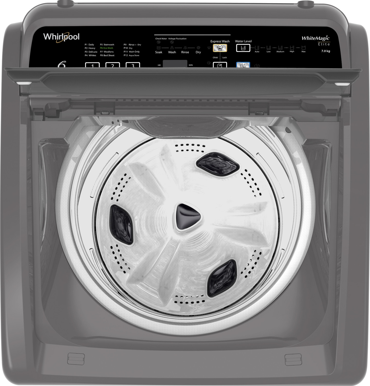 Image of Whirlpool 7 kg 5 Star, Hard Water wash Fully Automatic Top Load Washing Machine Grey