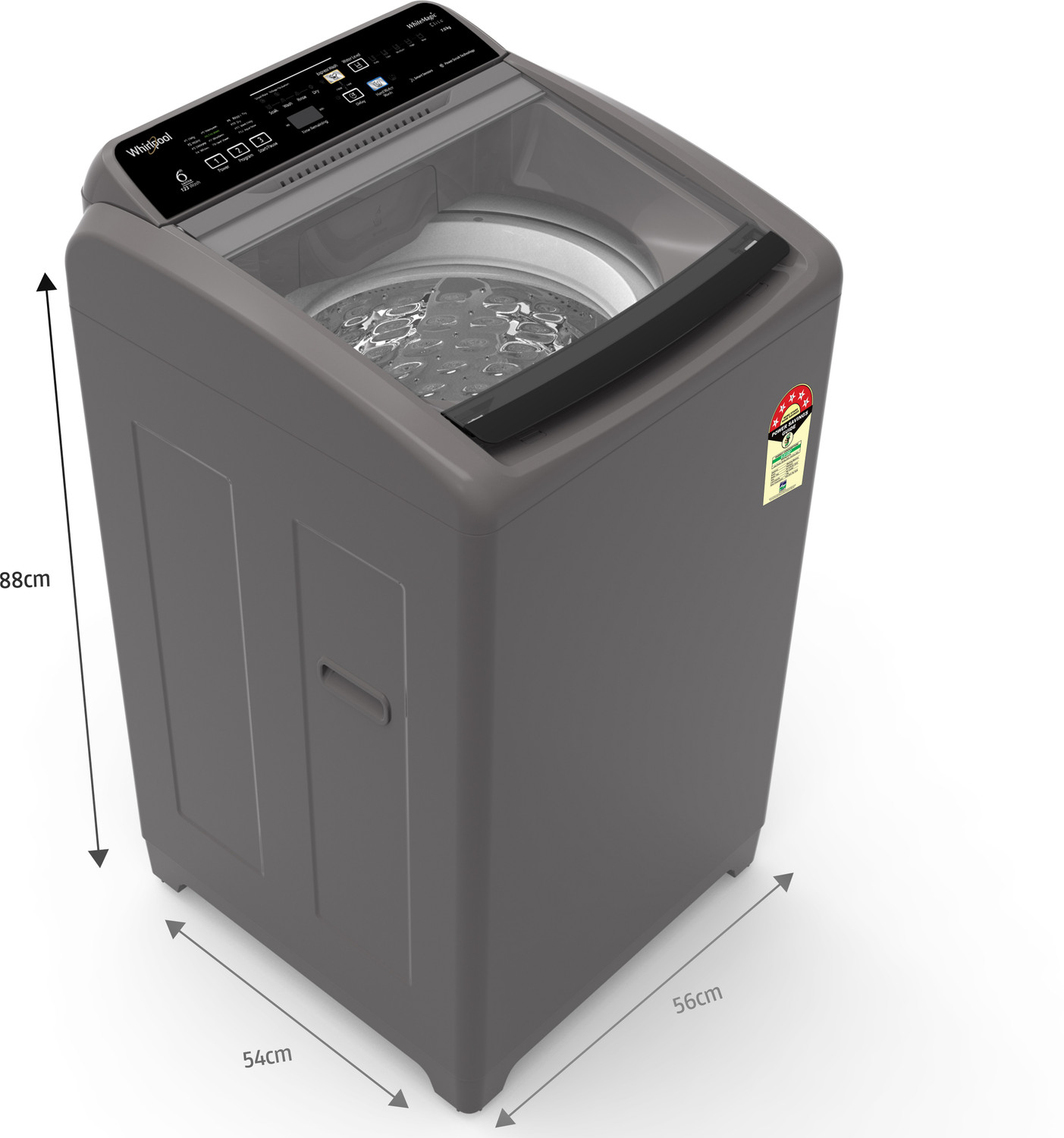 Image of Whirlpool 7 kg 5 Star, Hard Water wash Fully Automatic Top Load Washing Machine Grey